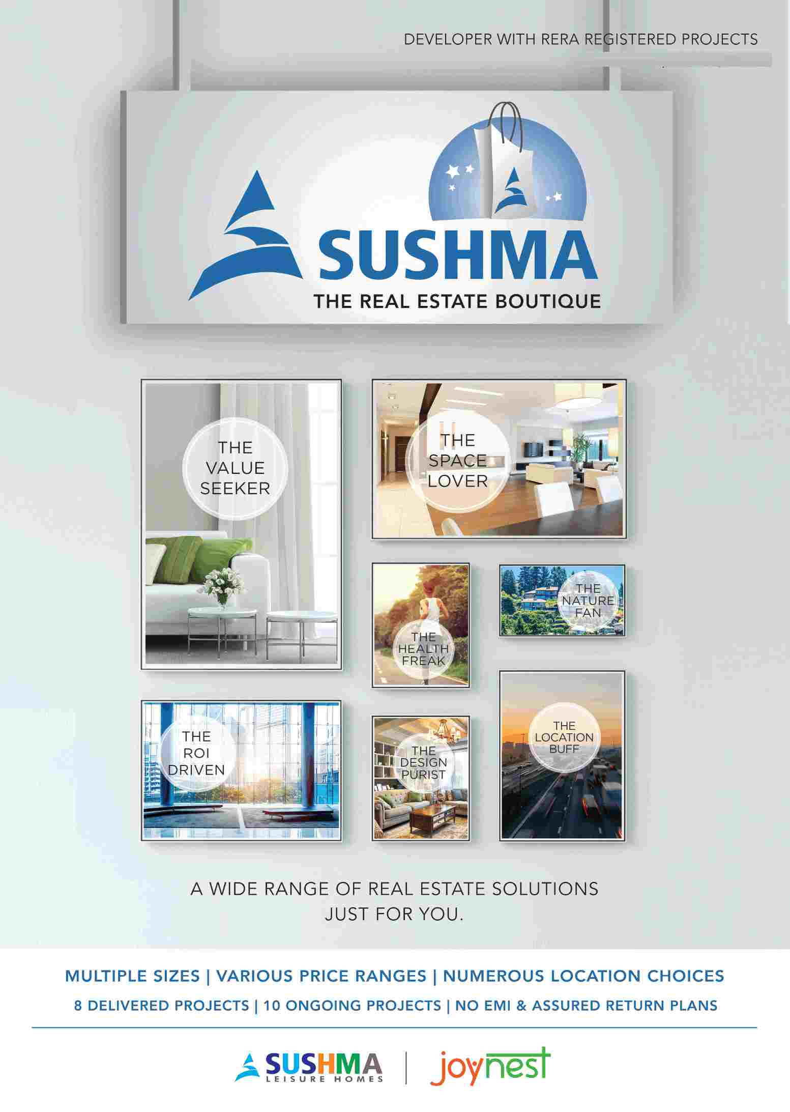 Avail no EMI & assured return plans by booking home at Sushma Joynest in Chandigarh
